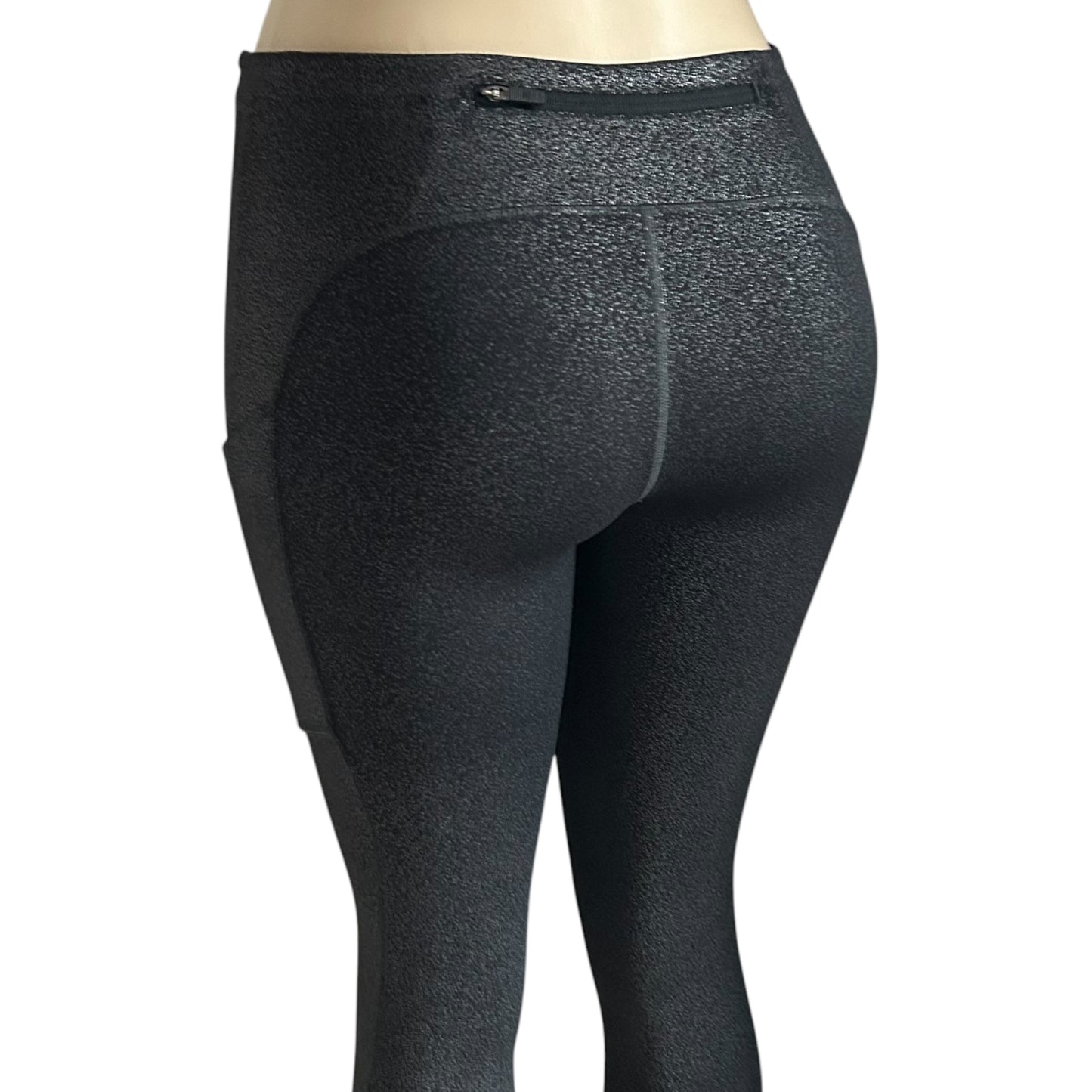 Lulu Size 4 Speed Up Tight Legging Luminosity Foil Print Black Silver