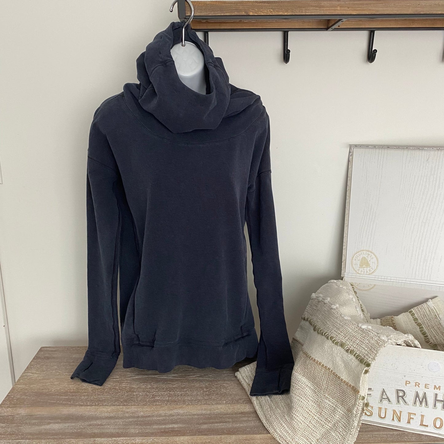 Lululemon Navy Stress Less Hoodie Rare Size 10