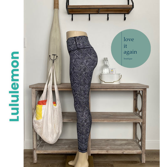 Rare Lululemon Invigorate 7/8 Tight Leggings Front Zip Pockets Sheer Detail Size  6